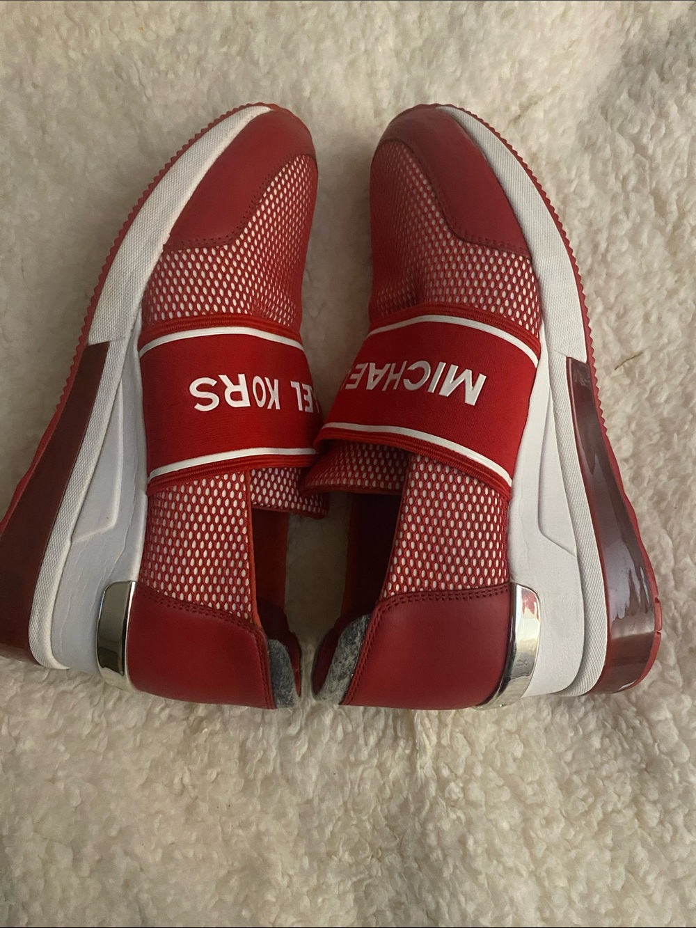 Michael Kors Wedge Trainers. Red. Size 7.5 - Picture 5 of 6